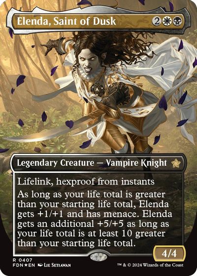 Elenda, Saint of Dusk (Borderless) (Mana Foil) card art