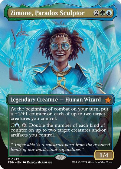 Zimone, Paradox Sculptor (Borderless) (Mana Foil) card art