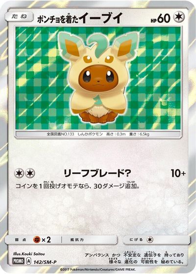 Poncho-wearing Eevee - 142/SM-P card art