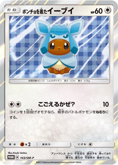 Poncho-wearing Eevee - 143/SM-P card art