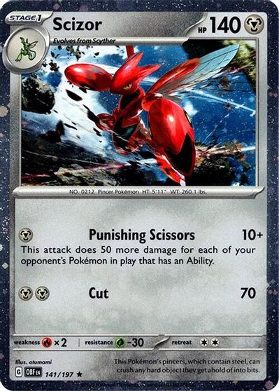 Scizor - 141/197 (Cosmos Holo) card art