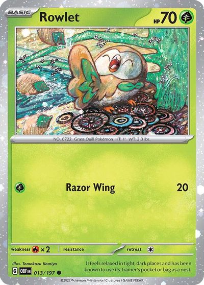 Rowlet - 013/197 (Cosmos Holo) card art