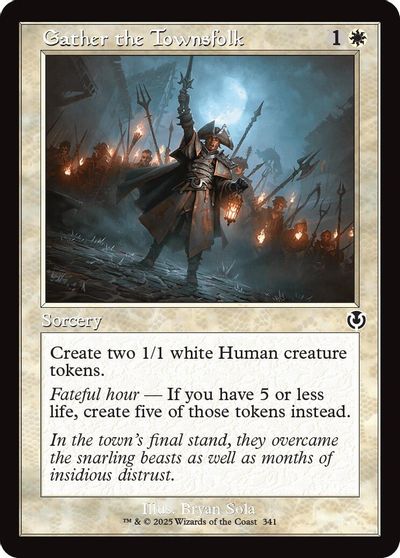 Gather the Townsfolk (Retro Frame) card art