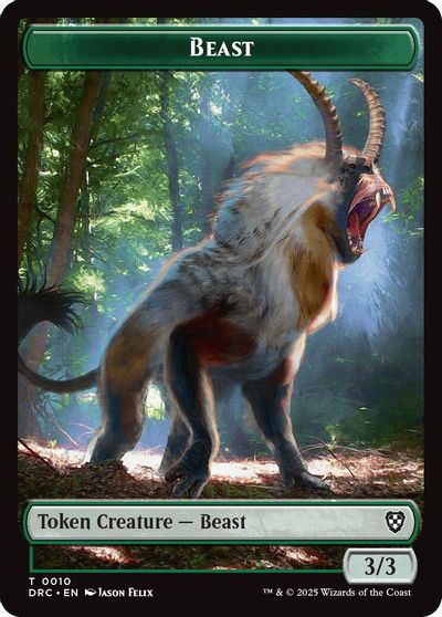 Beast (0010) // Beast (0011) Double-Sided Token card art