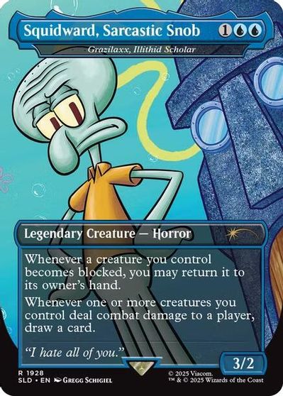 Squidward, Sarcastic Snob - Grazilaxx, Illithid Scholar card art
