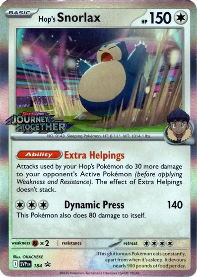 Hop's Snorlax - 184 (Prerelease) card art