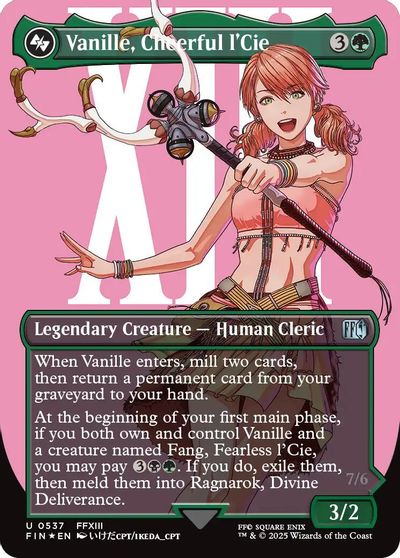 Vanille, Cheerful l'Cie (Borderless) (Surge Foil) card art