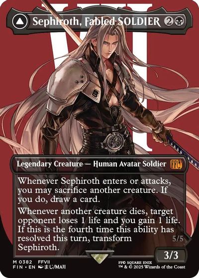 Sephiroth, Fabled SOLDIER (0382) (Borderless) card art