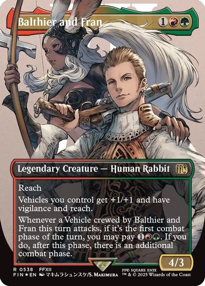 Balthier and Fran (0538) (Borderless) (Surge Foil) card art