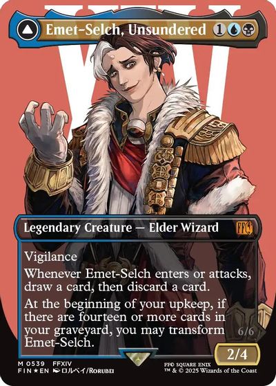 Emet-Selch, Unsundered (Borderless) (Surge Foil) card art