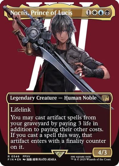 Noctis, Prince of Lucis (Borderless) (Surge Foil) card art