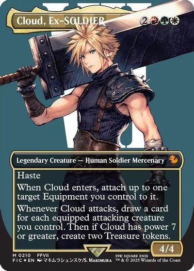 Cloud, Ex-SOLDIER (Borderless) (Surge Foil) card art
