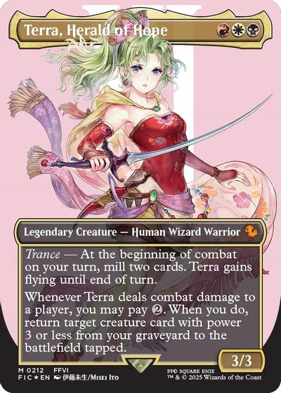 Terra, Herald of Hope (Borderless) (Surge Foil) card art