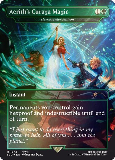 Aerith's Curaga Magic - Heroic Intervention (Rainbow Foil) card art