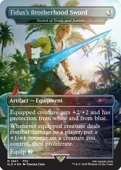 Tidus's Brotherhood Sword - Sword of Truth and Justice (Rainbow Foil) card art