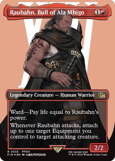 Raubahn, Bull of Ala Mhigo (Borderless) (Surge Foil) card art