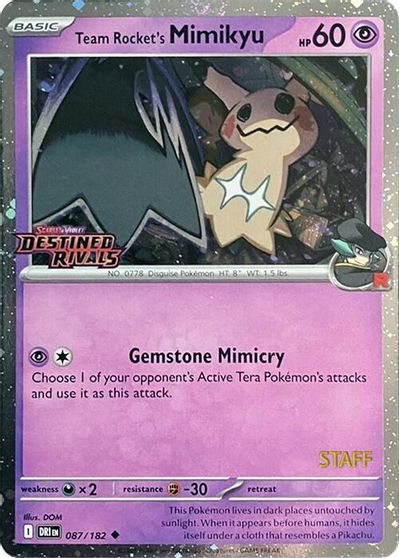 Team Rocket's Mimikyu (Prerelease) [Staff] card art