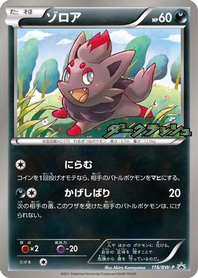 Zorua - 116/BW-P card art