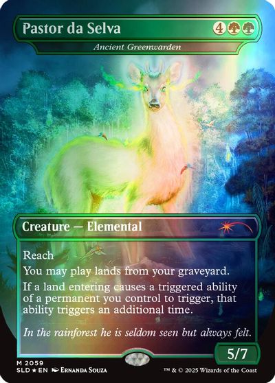 Pastor da Selva - Ancient Greenwarden (Rainbow Foil) card art