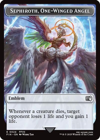 Emblem - Sephiroth, One-Winged Angel // Robot Warrior Double-Sided Token card art