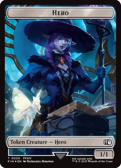 Hero (0030) // Wizard (0035) Double-Sided Token (Surge Foil) card art