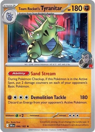 Team Rocket's Tyranitar (Non-holo) card art