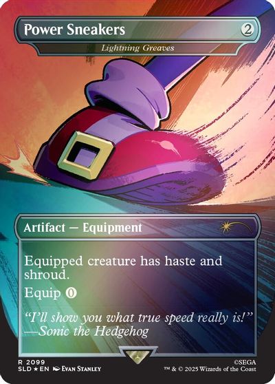 Power Sneakers - Lightning Greaves (Rainbow Foil) card art