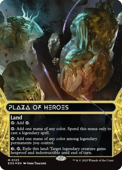 Plaza of Heroes (0123) (Borderless) (Galaxy Foil) card art