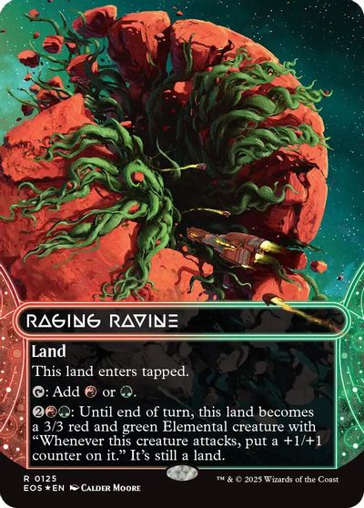 Raging Ravine (0125) (Borderless) (Galaxy Foil) card art