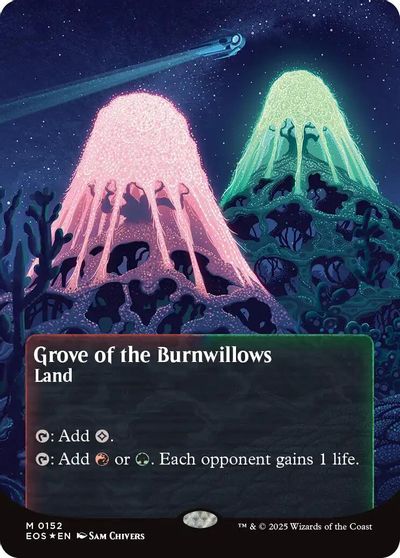 Grove of the Burnwillows (0152) (Borderless) (Galaxy Foil) card art