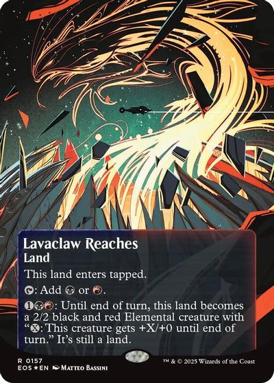 Lavaclaw Reaches (0157) (Borderless) (Galaxy Foil) card art