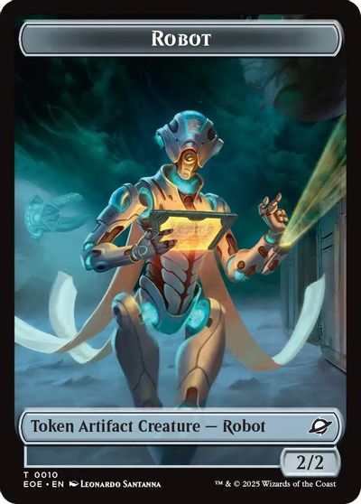Robot // Emblem - Tezzeret, Cruel Captain Double-Sided Token card art