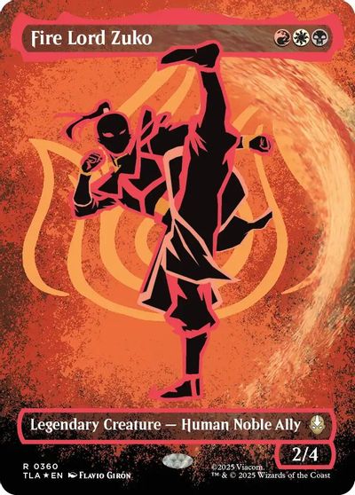 Fire Lord Zuko (Borderless) (Neon Ink Foil) card art