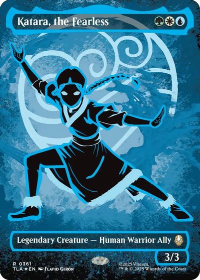 Katara, the Fearless (Borderless) (Neon Ink Foil) card art