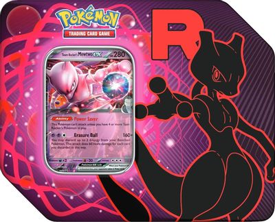 Team Rocket Tin [Team Rocket's Mewtwo ex] card art