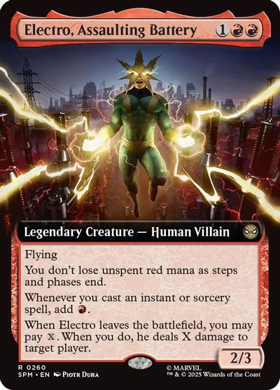 Electro, Assaulting Battery (Extended Art) card art