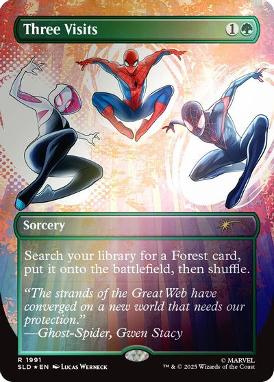 Three Visits (Rainbow Foil) card art