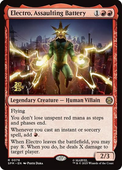 Electro, Assaulting Battery card art