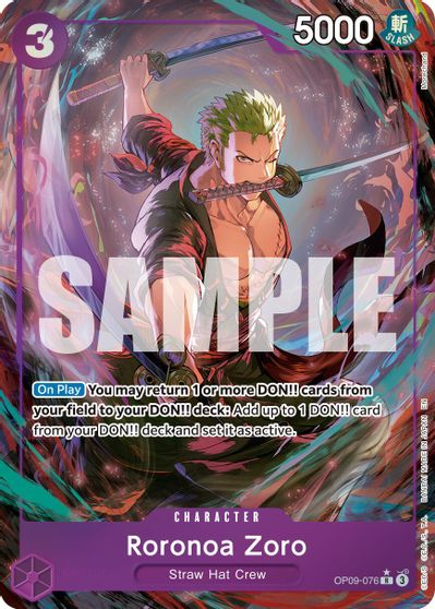 Roronoa Zoro - OP09-076 (Alternate Art) card art