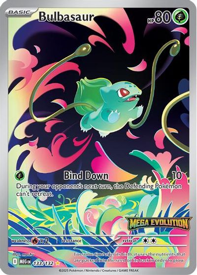 Bulbasaur - 133/132 (Mega Evolution Stamped) card art