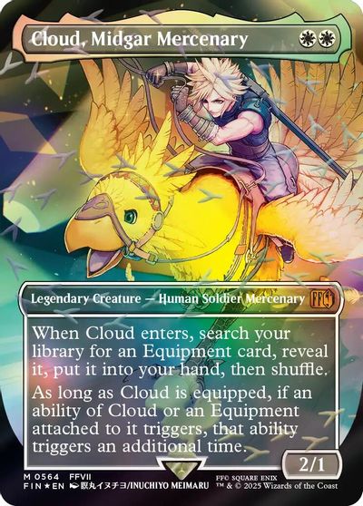 Cloud, Midgar Mercenary (Borderless) (Chocobo Track Foil) card art
