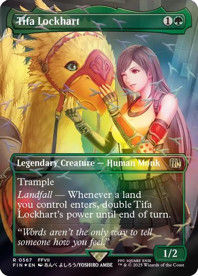 Tifa Lockhart (Borderless) (Chocobo Track Foil) card art