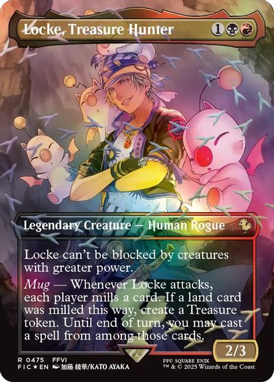 Locke, Treasure Hunter (Borderless) (Chocobo Track Foil) card art