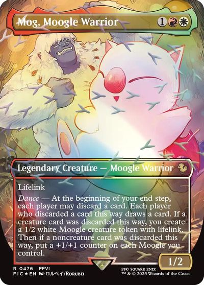Mog, Moogle Warrior (Borderless) (Chocobo Track Foil) card art