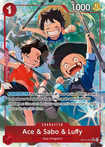 Ace & Sabo & Luffy (Alternate Art) card art