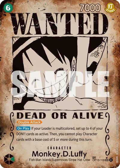 Monkey.D.Luffy (118) (Wanted Poster) card art