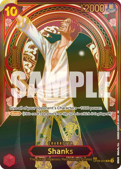 Shanks - OP09-004 (SP) (Gold) card art