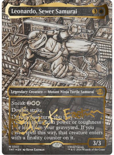 Leonardo, Sewer Samurai (Borderless) (Gold-Stamped Signature) card art