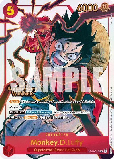 Monkey.D.Luffy - ST01-012 (3rd Anniversary Winner) card art
