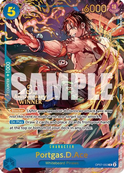 Portgas.D.Ace - OP07-053 (3rd Anniversary Winner) card art